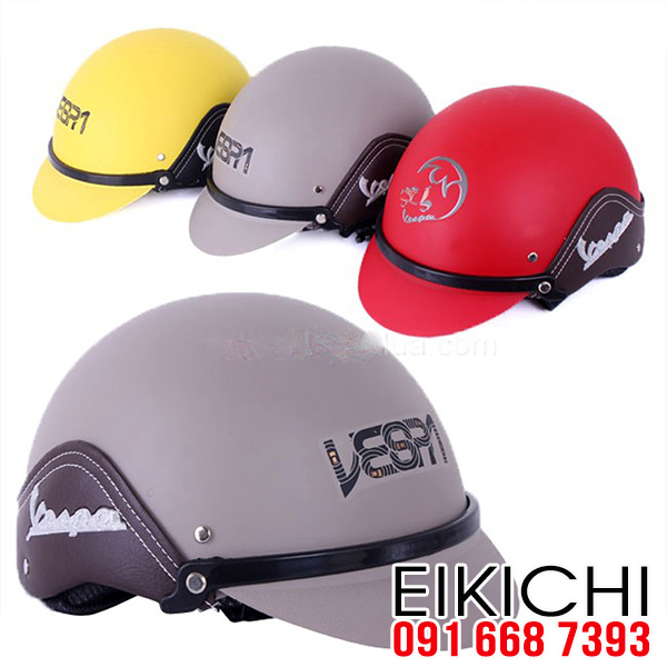 Mẫu nón bọc da in logo thương hiệu xe Vespa