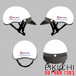 In logo thương thiệu lên nón bảo hiểm quà tặng công ty Toàn Phát