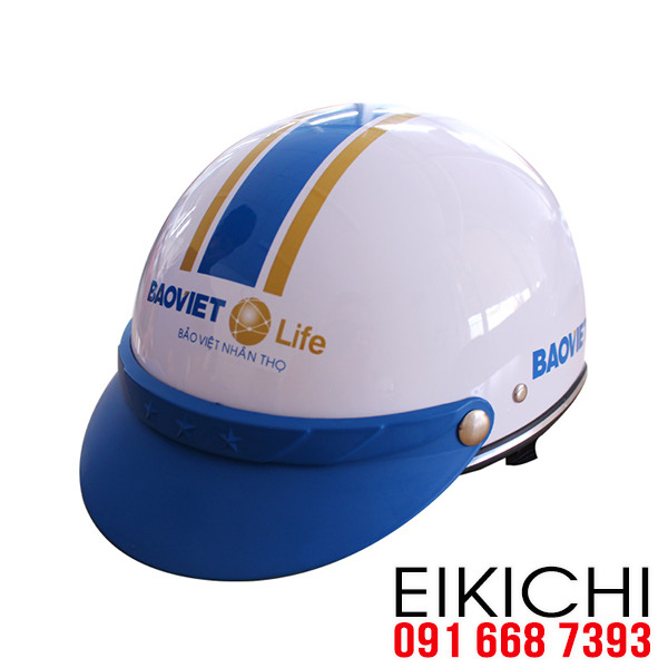 In logo công ty lên nón bảo hiểm làm quà tặng Bảo Việt Life