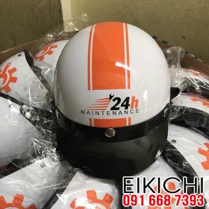 In logo nón bảo hiểm công ty bảo trì 24H Maintenance