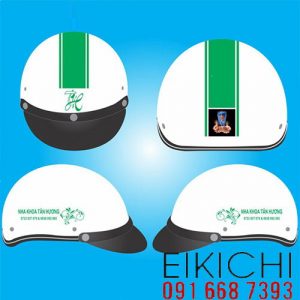 Nha khoa Tân Hưng làm nón bảo hiểm in logo tặng khách hàng